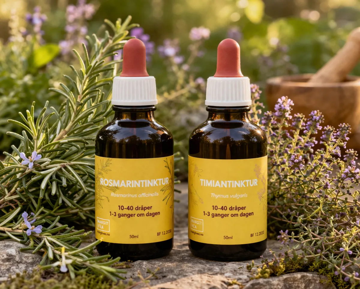 Rosmarintinktur og Timiantinktur fra Margit Vea